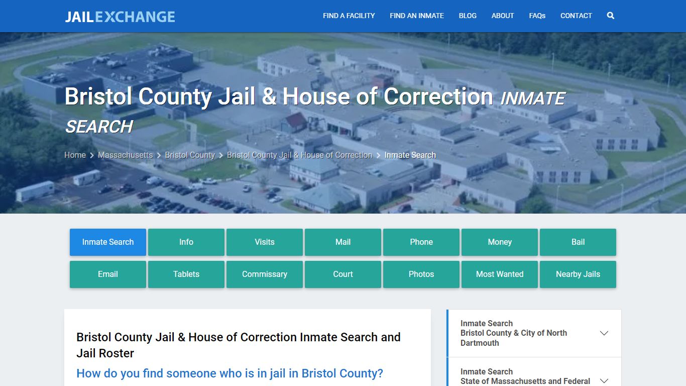 Bristol County Jail & House of Correction Inmate Search