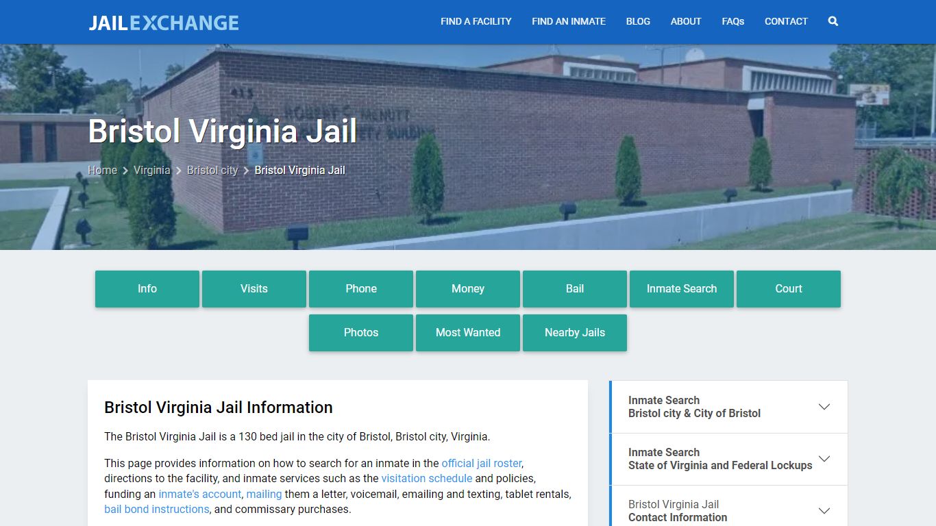 Bristol Virginia Jail, VA Inmate Search, Information