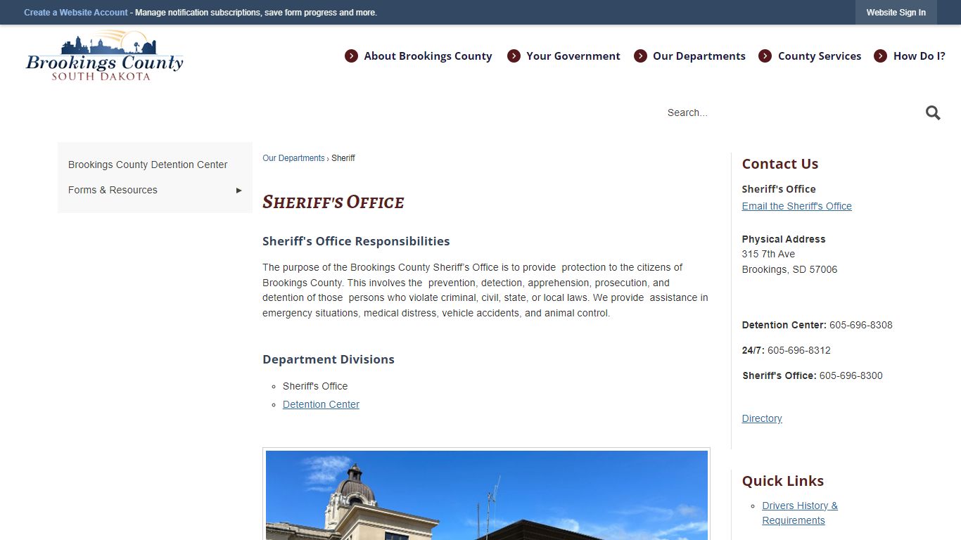 Sheriff's Office | Brookings County, SD - Official Website