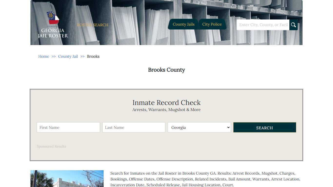 Brooks County | Georgia Jail Inmate Search