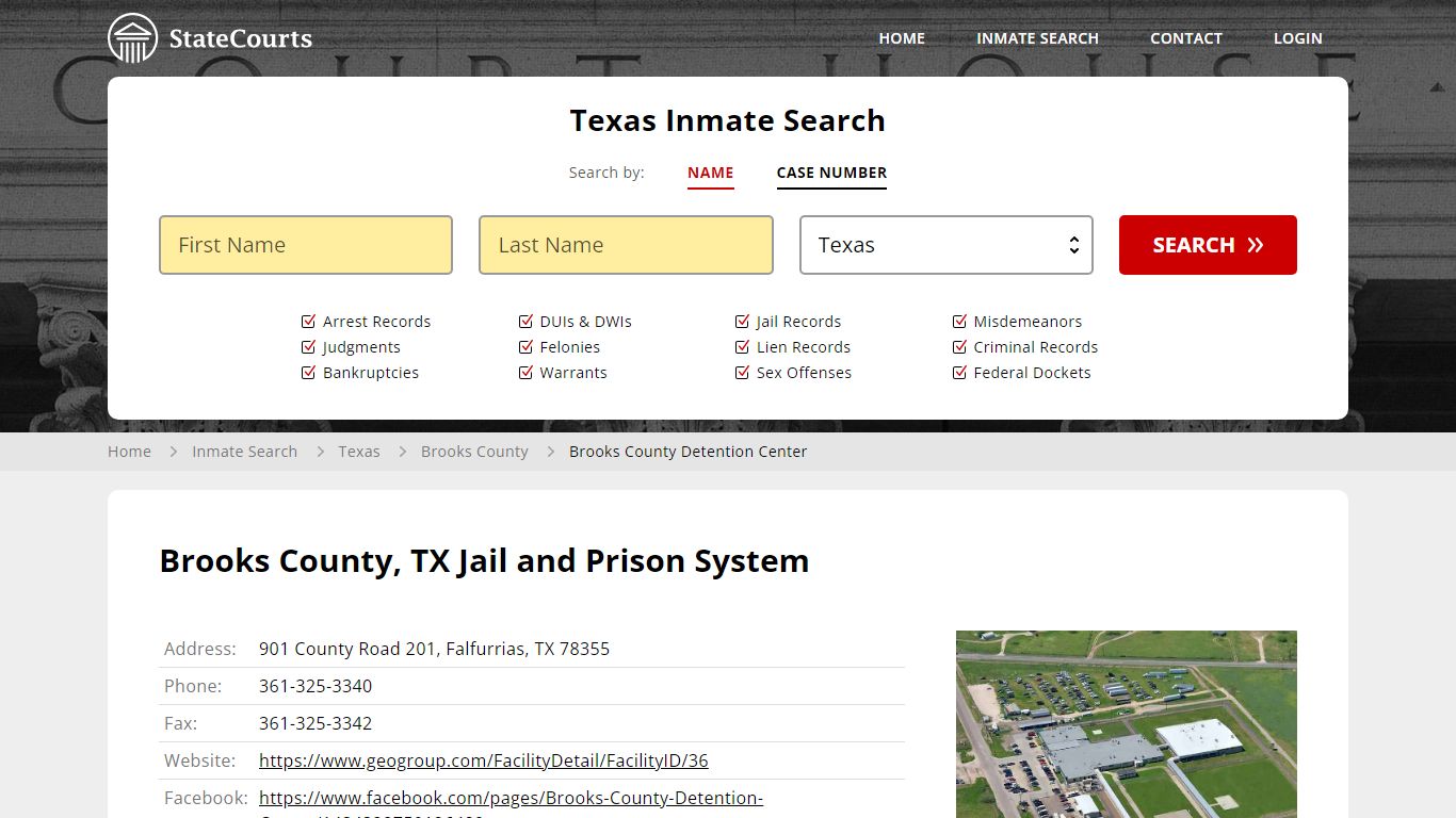 Brooks County Detention Center Inmate Records Search, Texas - StateCourts