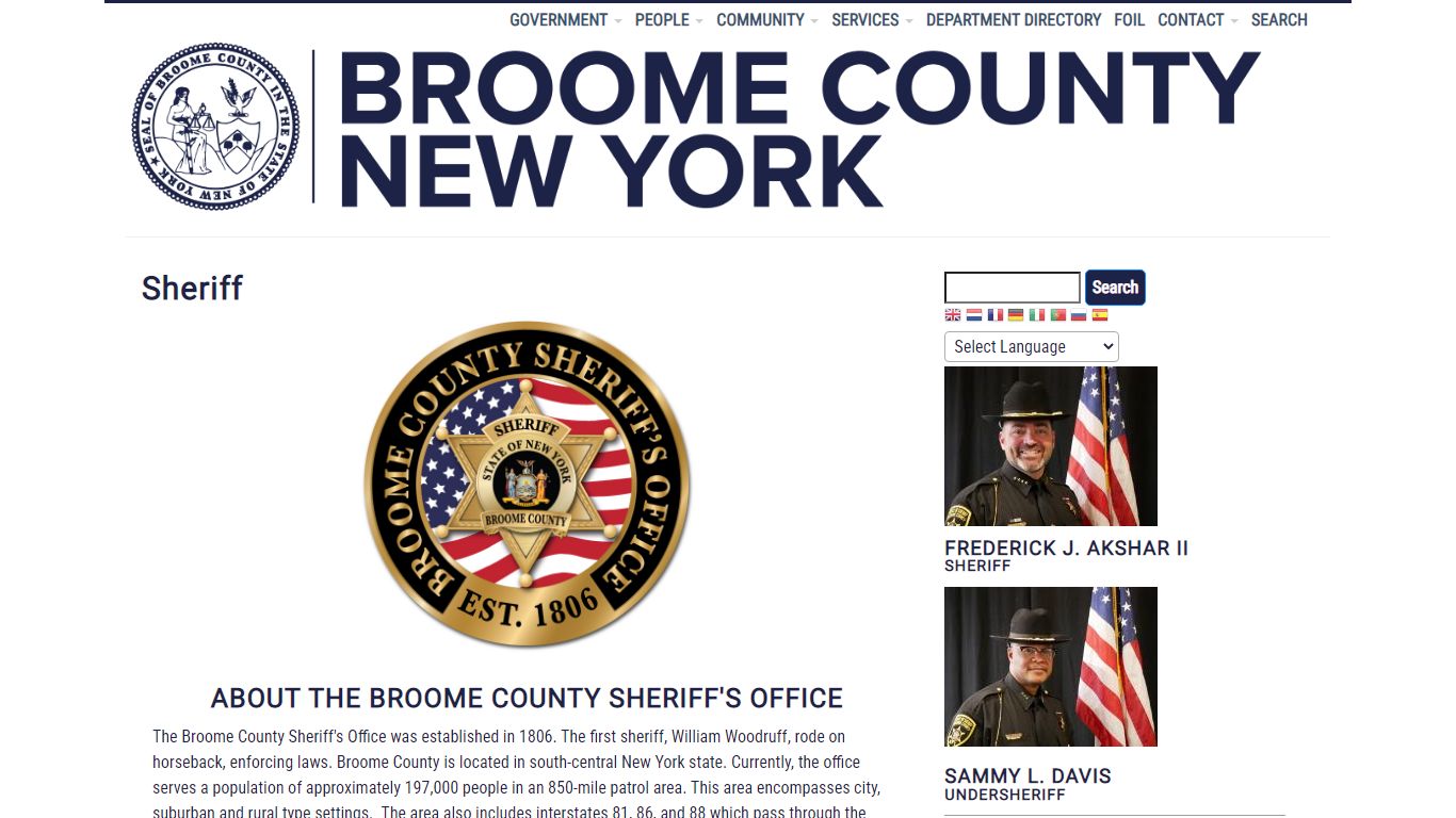 Sheriff | Broome County
