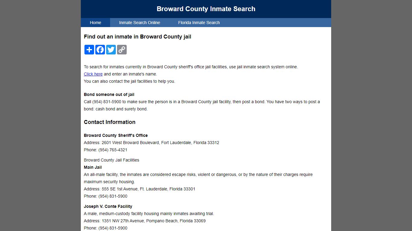 Broward County Inmate Search