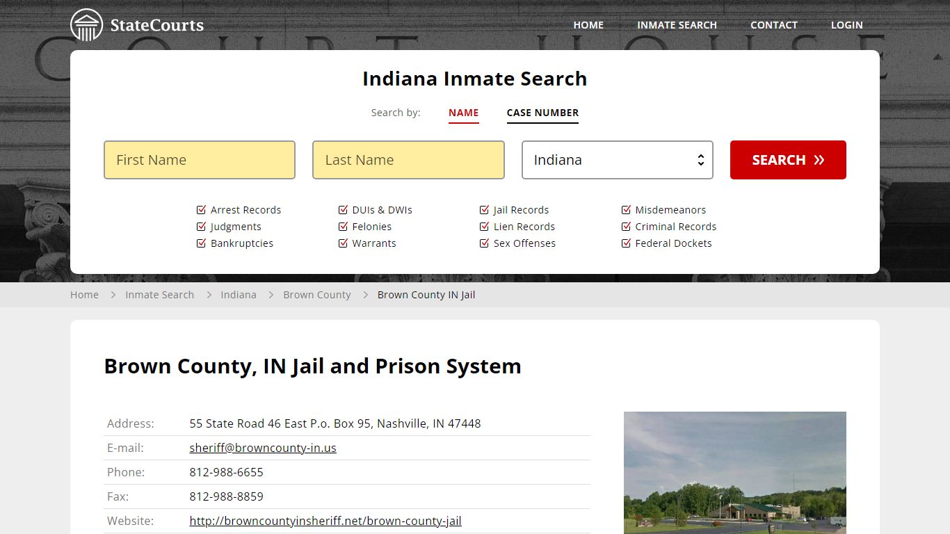 Brown County IN Jail Inmate Records Search, Indiana - StateCourts