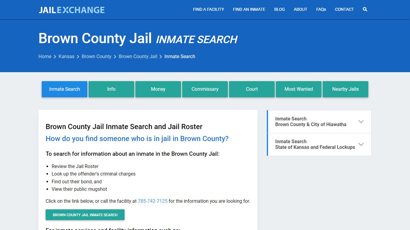 Inmate Search: Roster & Mugshots - Brown County Jail, KS