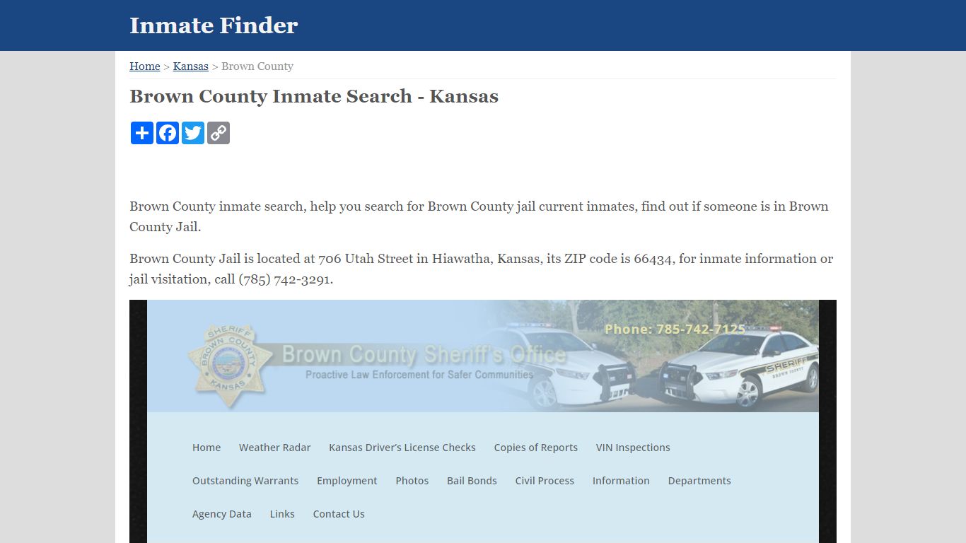 Brown County Inmate Search - Kansas - Inmate Finder