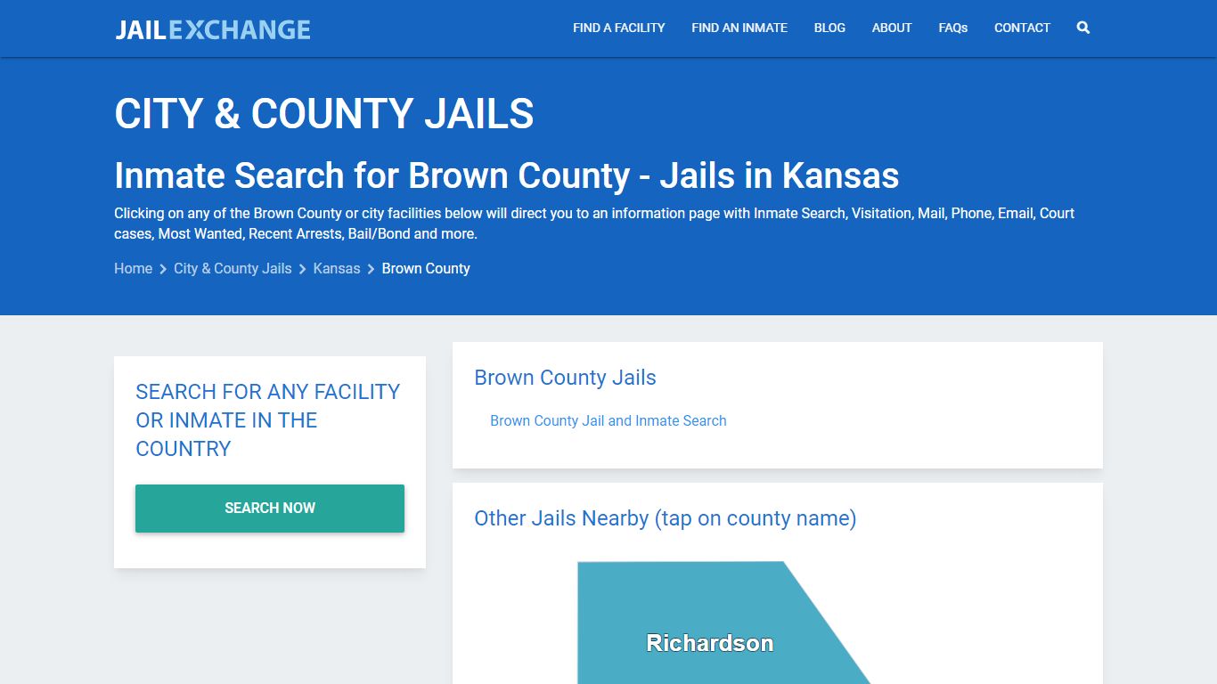 Inmate Search for Brown County | Jails in Kansas - Jail Exchange