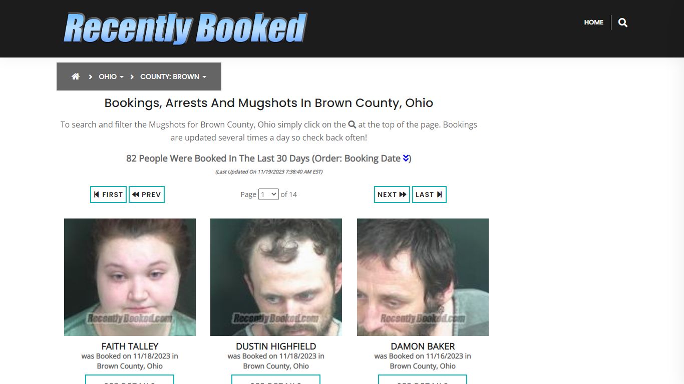 Recent bookings, Arrests, Mugshots in Brown County, Ohio - Recently Booked