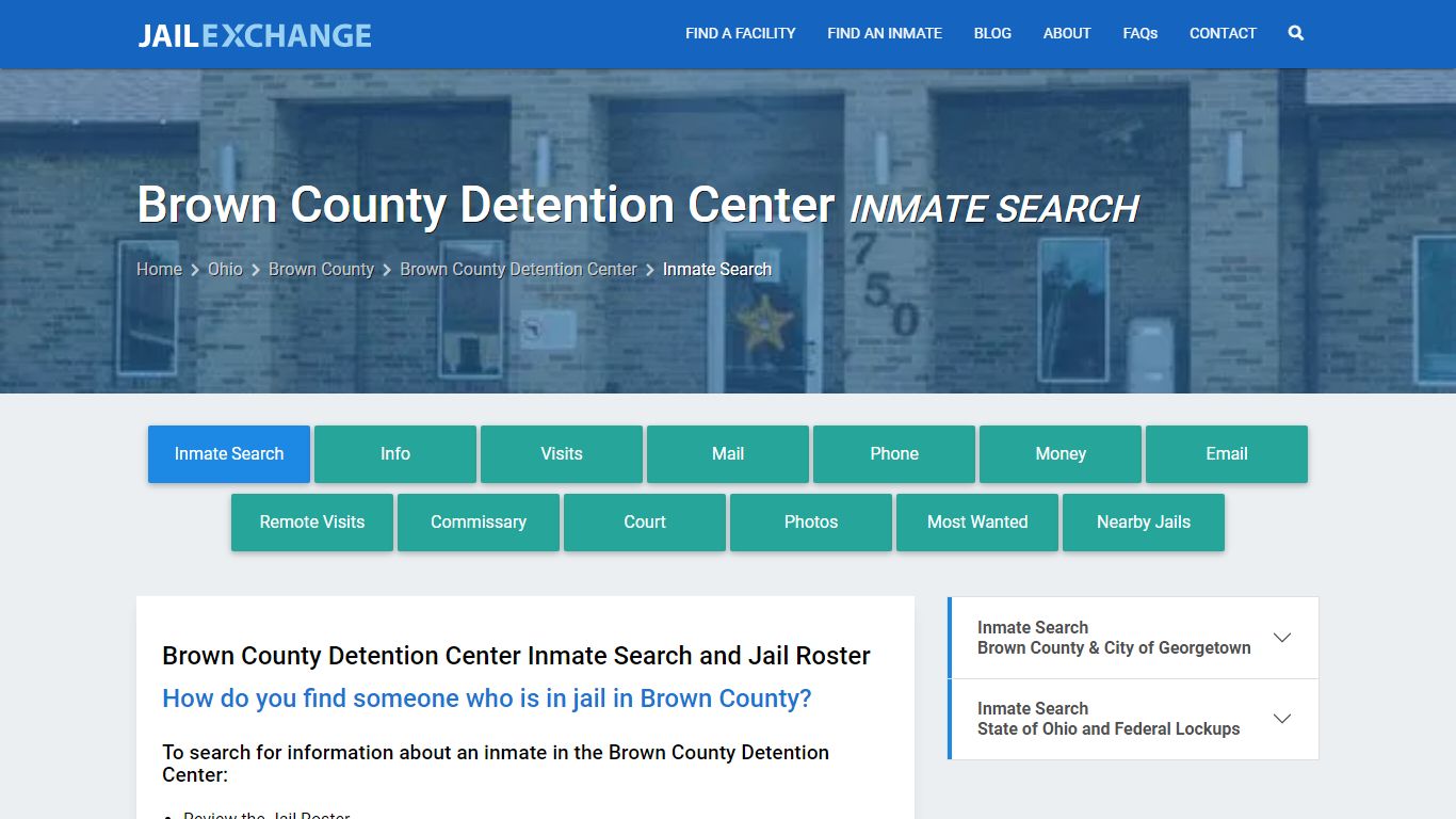 Brown County Detention Center Inmate Search - Jail Exchange