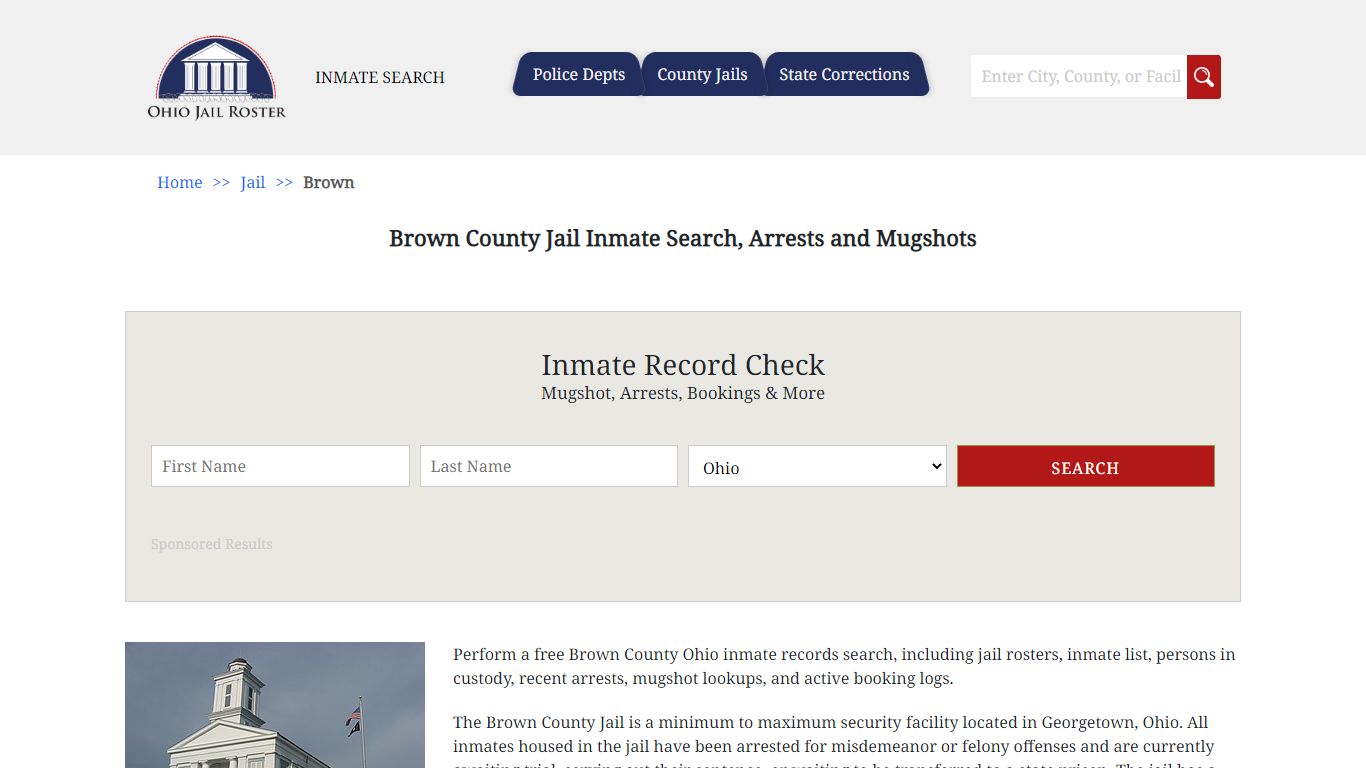 Brown County Jail Inmate Search, Arrests and Mugshots