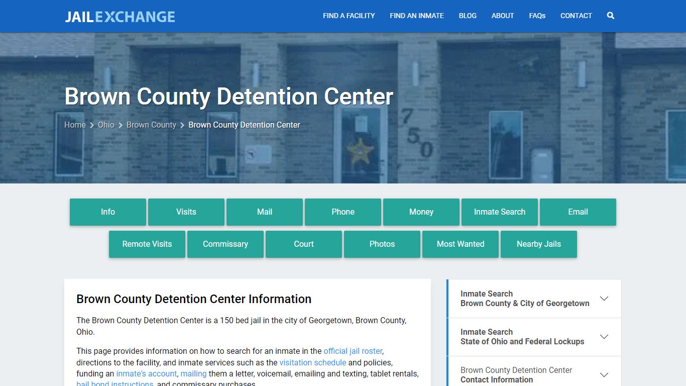 Brown County Detention Center, OH Inmate Search, Information