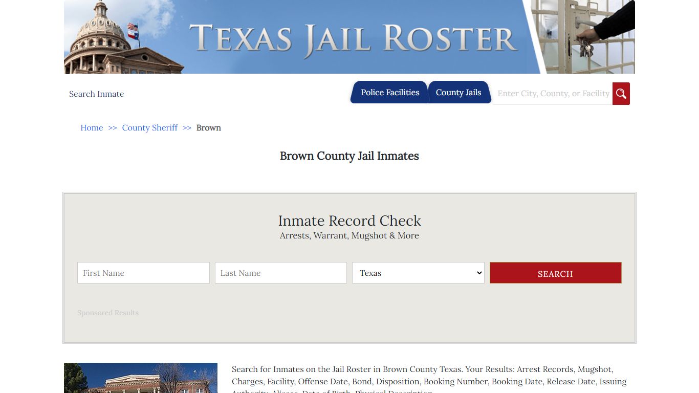 Brown County Jail Inmates | Jail Roster Search