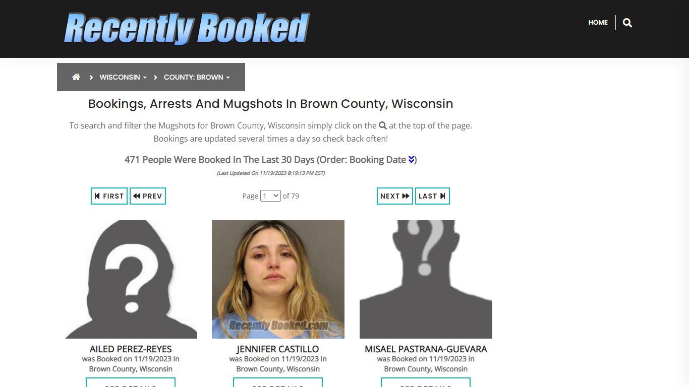 Recent bookings, Arrests, Mugshots in Brown County, Wisconsin