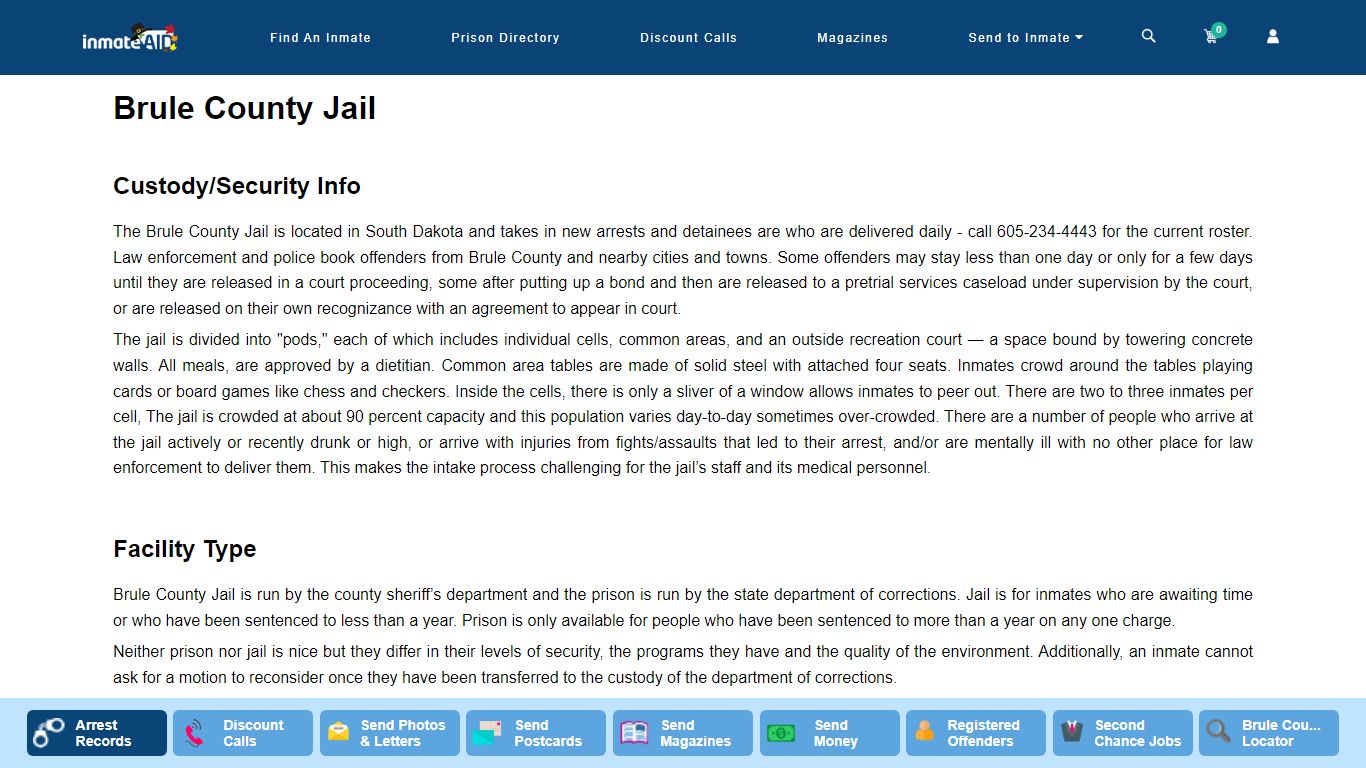 Brule County Jail - InmateAid