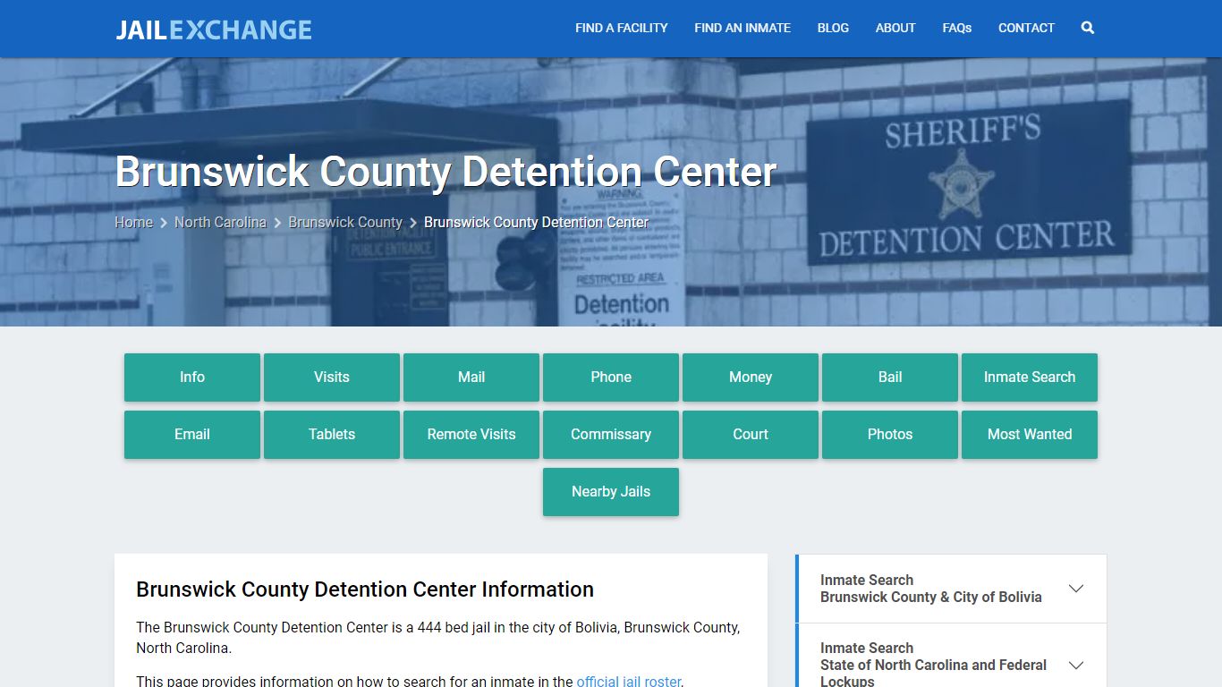 Brunswick County Detention Center, NC Inmate Search, Information
