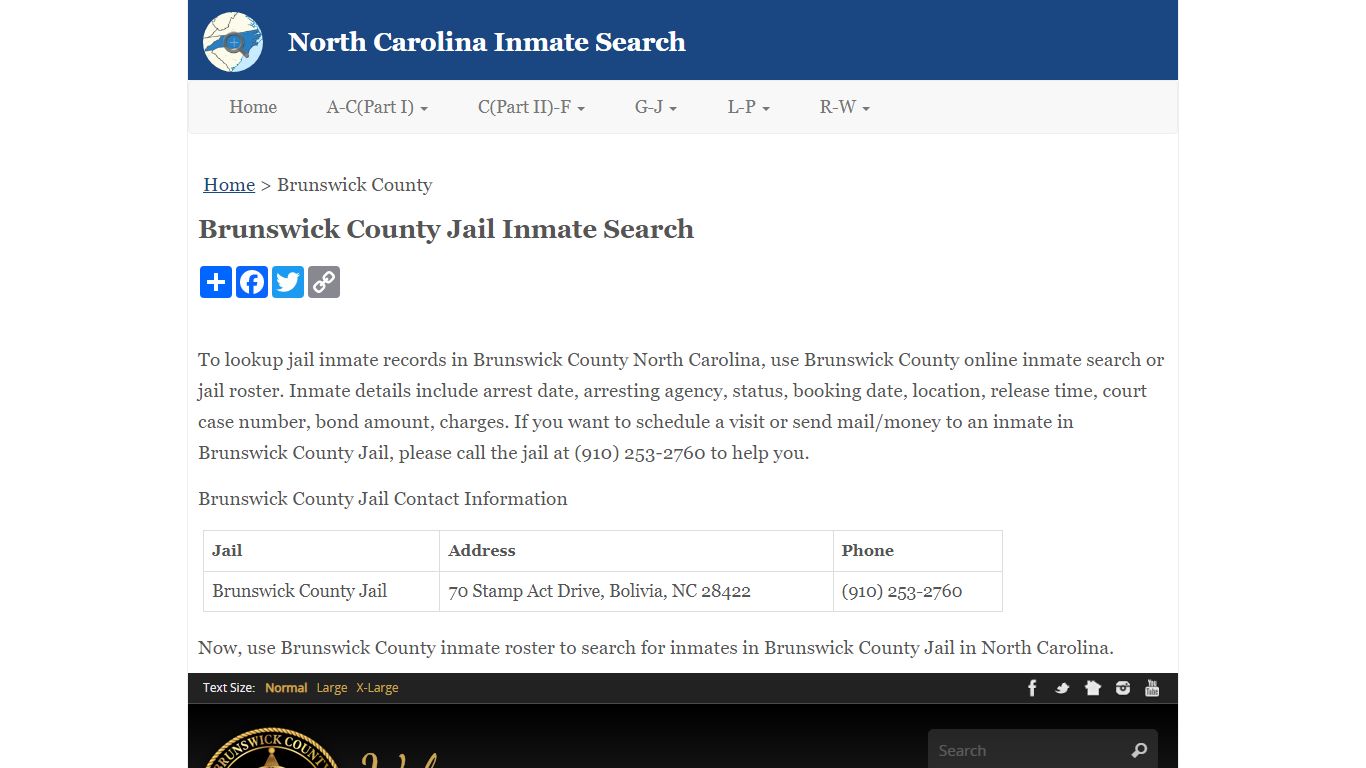Brunswick County Jail Inmate Search