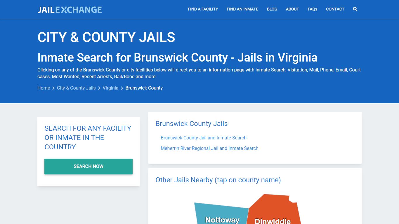 Inmate Search for Brunswick County | Jails in Virginia - Jail Exchange