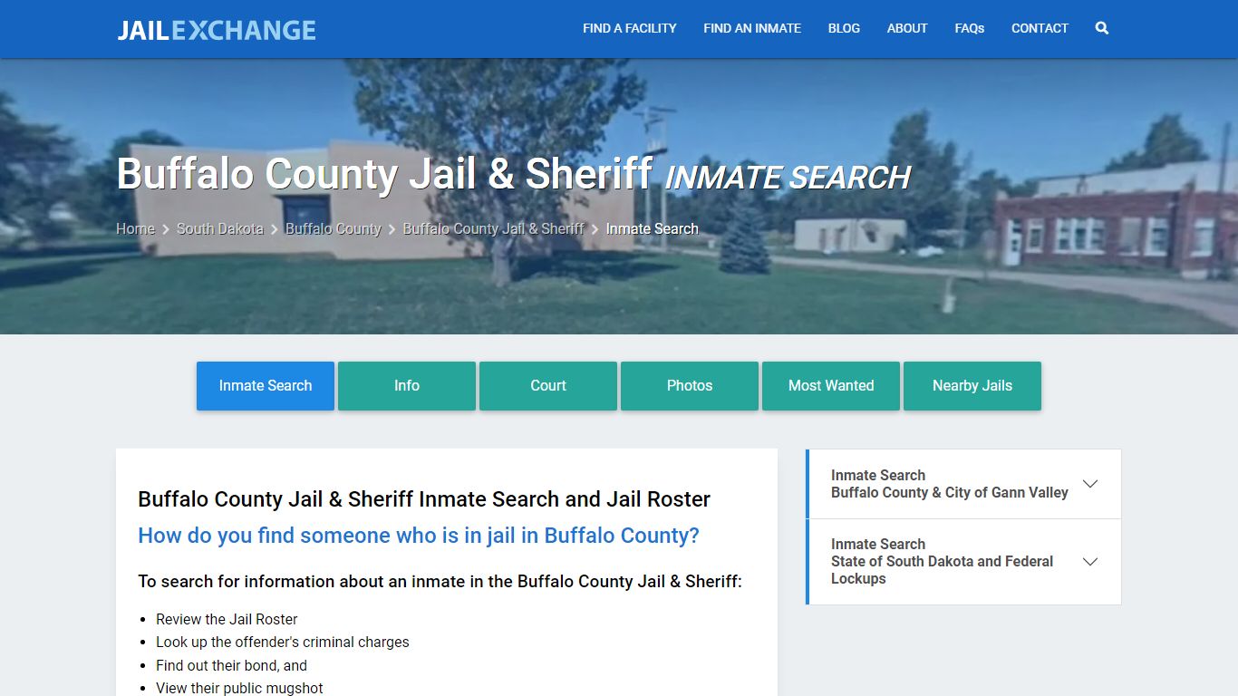 Buffalo County Jail & Sheriff Inmate Search - Jail Exchange