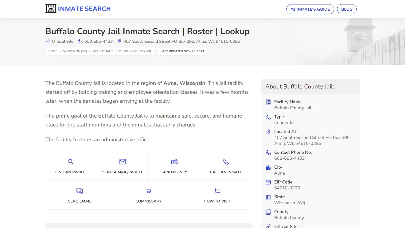 Buffalo County Jail Inmate Search | Roster | Lookup