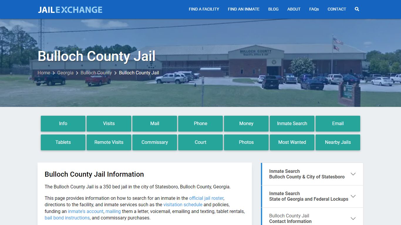 Bulloch County Jail, GA Inmate Search, Information