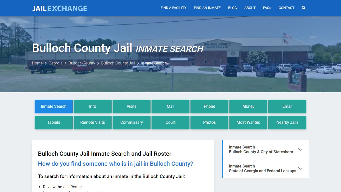 Inmate Search: Roster & Mugshots - Bulloch County Jail, GA