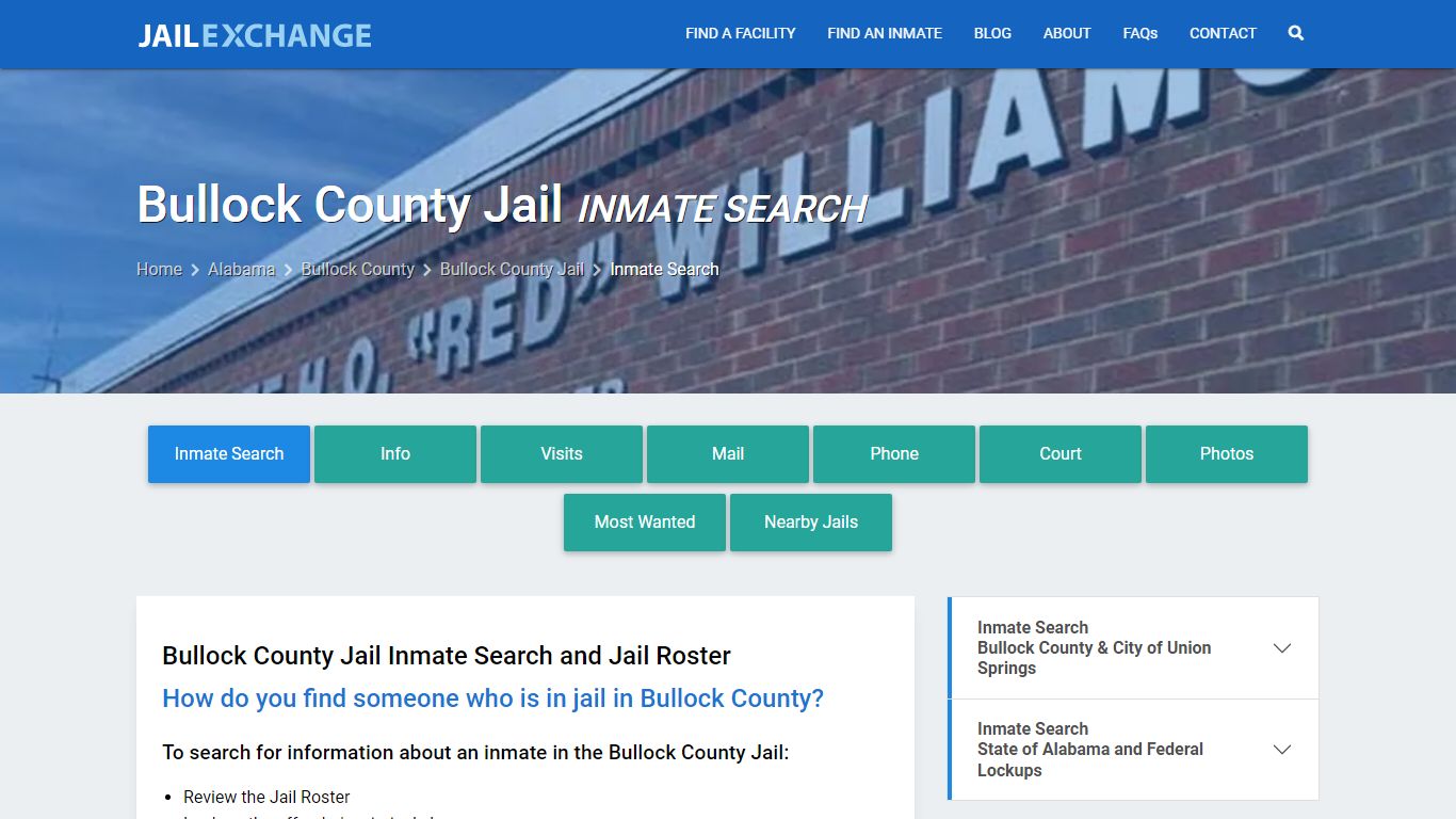 Inmate Search: Roster & Mugshots - Bullock County Jail, AL