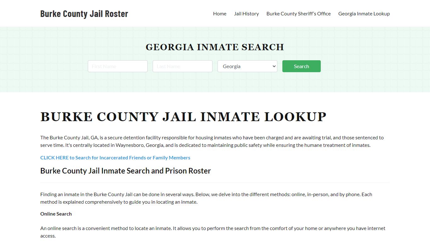 Burke County Jail Roster Lookup, GA, Inmate Search