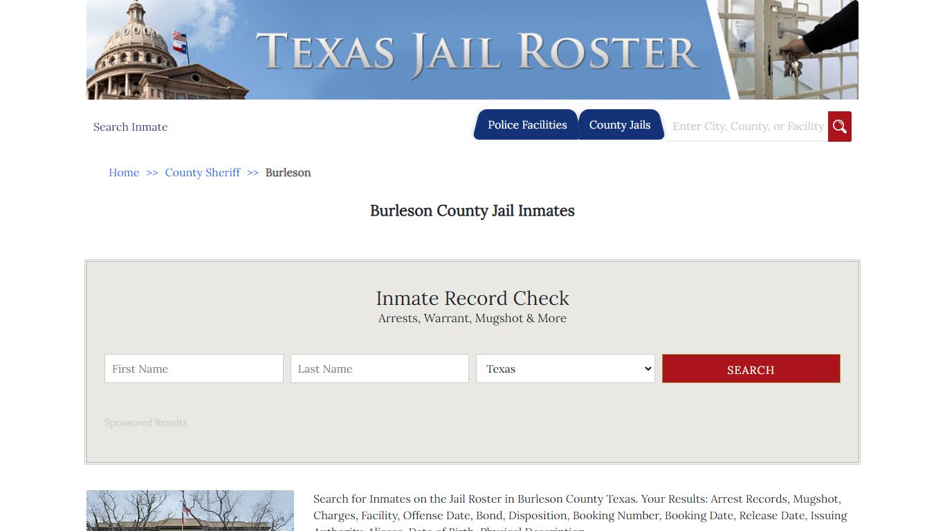 Burleson County Jail Inmates | Jail Roster Search