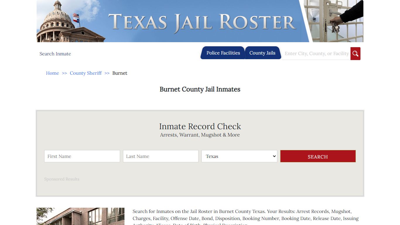 Burnet County Jail Inmates | Jail Roster Search