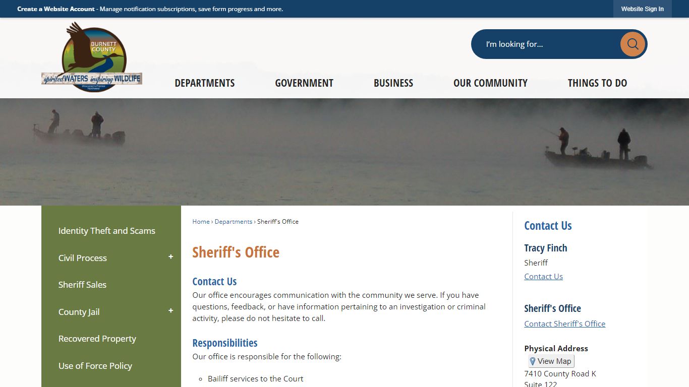 Sheriff's Office | Burnett County, WI - Official Website