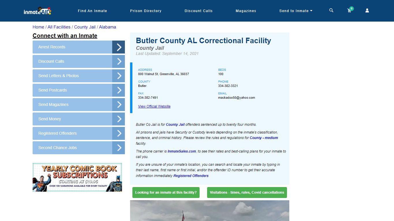 Butler County AL Correctional Facility - Inmate Locator - Greenville, AL