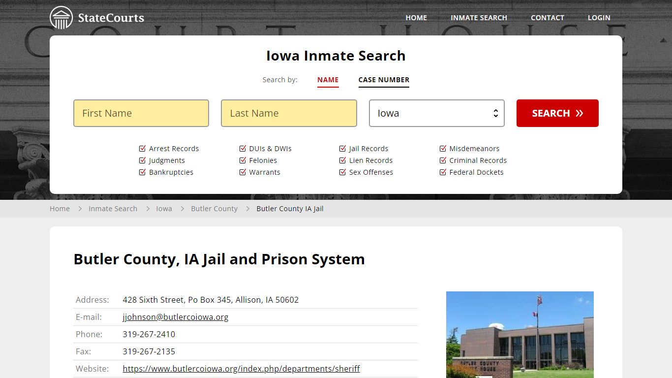 Butler County IA Jail Inmate Records Search, Iowa - StateCourts
