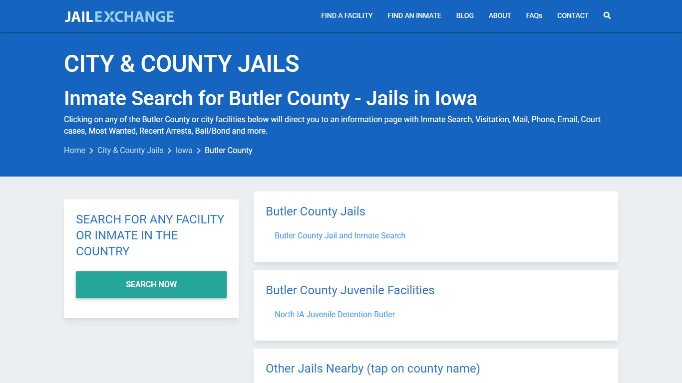 Inmate Search for Butler County | Jails in Iowa - Jail Exchange
