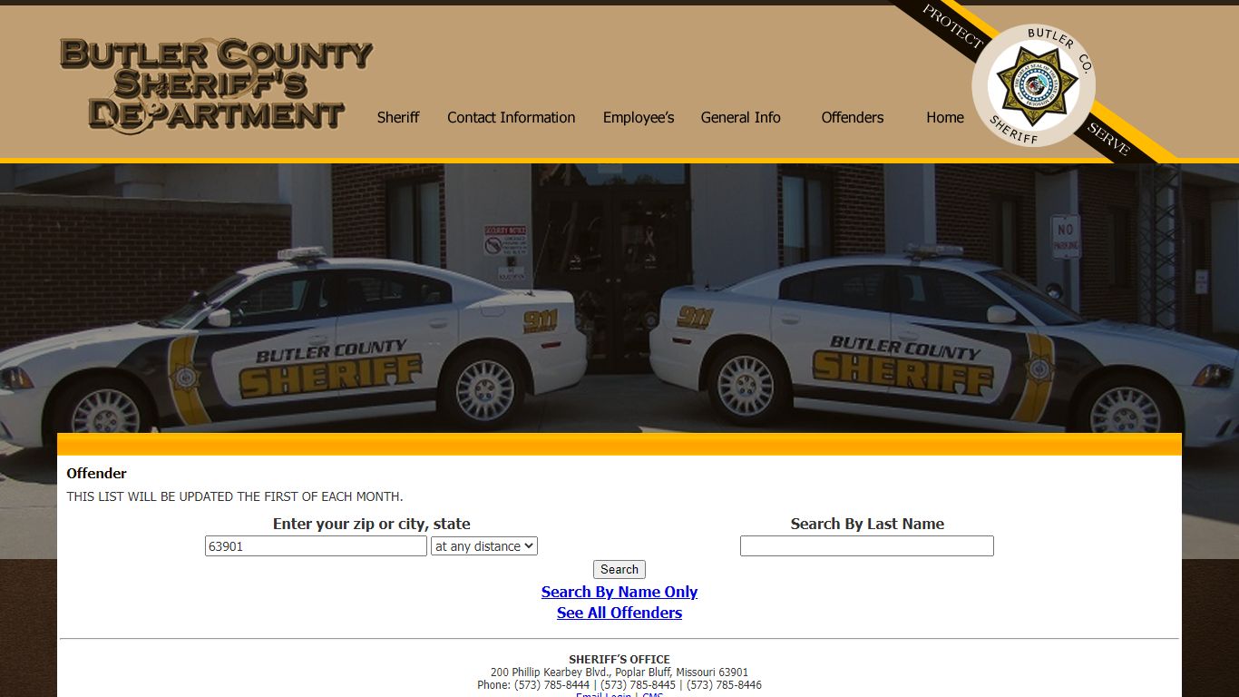 Offender - Butler County Sheriff's Department | Poplar Bluff, Missouri