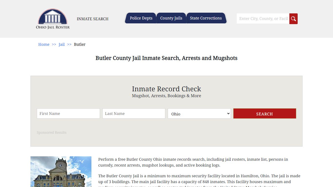 Butler County Jail Inmate Search, Arrests and Mugshots