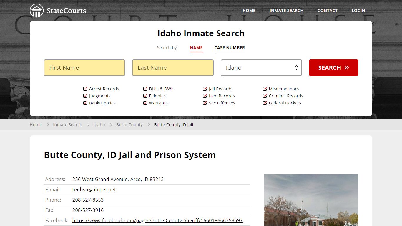 Butte County ID Jail Inmate Records Search, Idaho - StateCourts