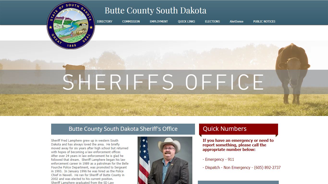 Butte County Sheriffs Office, Belle Fourche South Dakota 57717 Dispatc