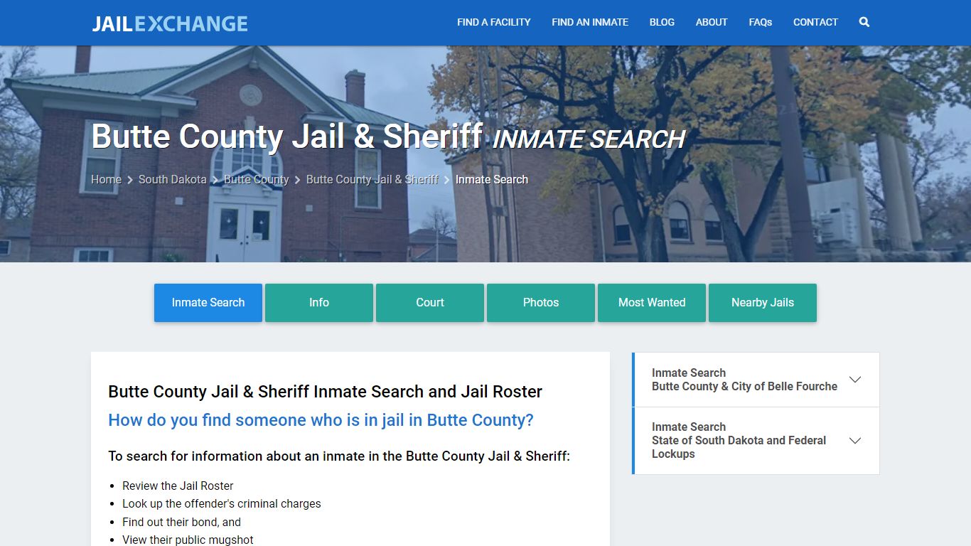 Butte County Jail & Sheriff Inmate Search - Jail Exchange