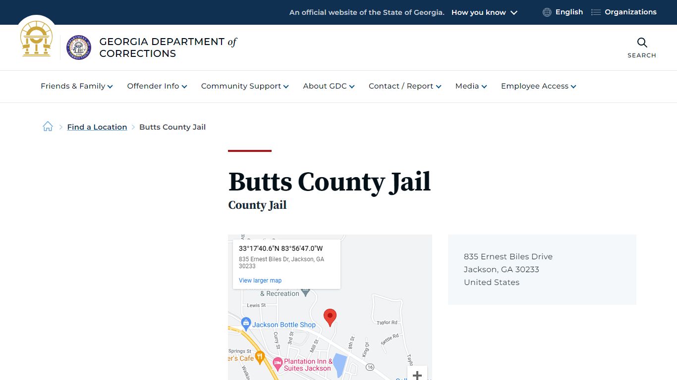 Butts County Jail | Georgia Department of Corrections