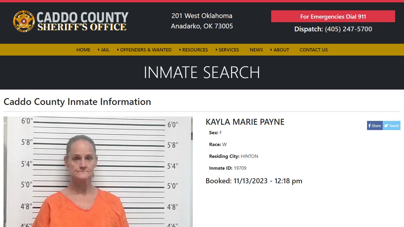 KAYLA PAYNE - Caddo County Sheriff's Office