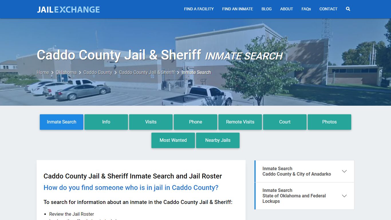 Inmate Search: Roster & Mugshots - Caddo County Jail & Sheriff, OK