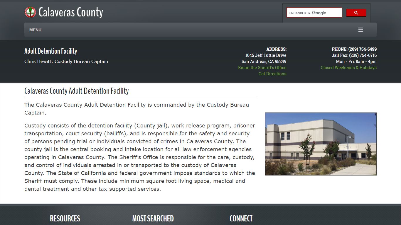 Detention Facility - Calaveras County, California