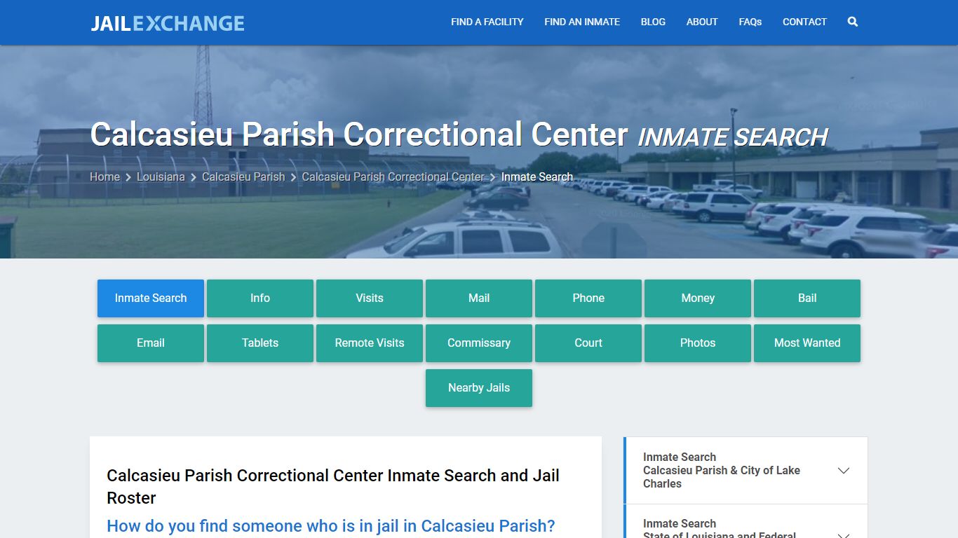 Calcasieu Parish Correctional Center Inmate Search - Jail Exchange
