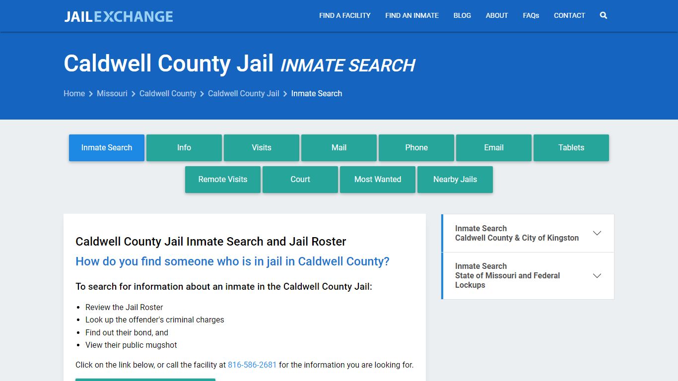 Inmate Search: Roster & Mugshots - Caldwell County Jail, MO