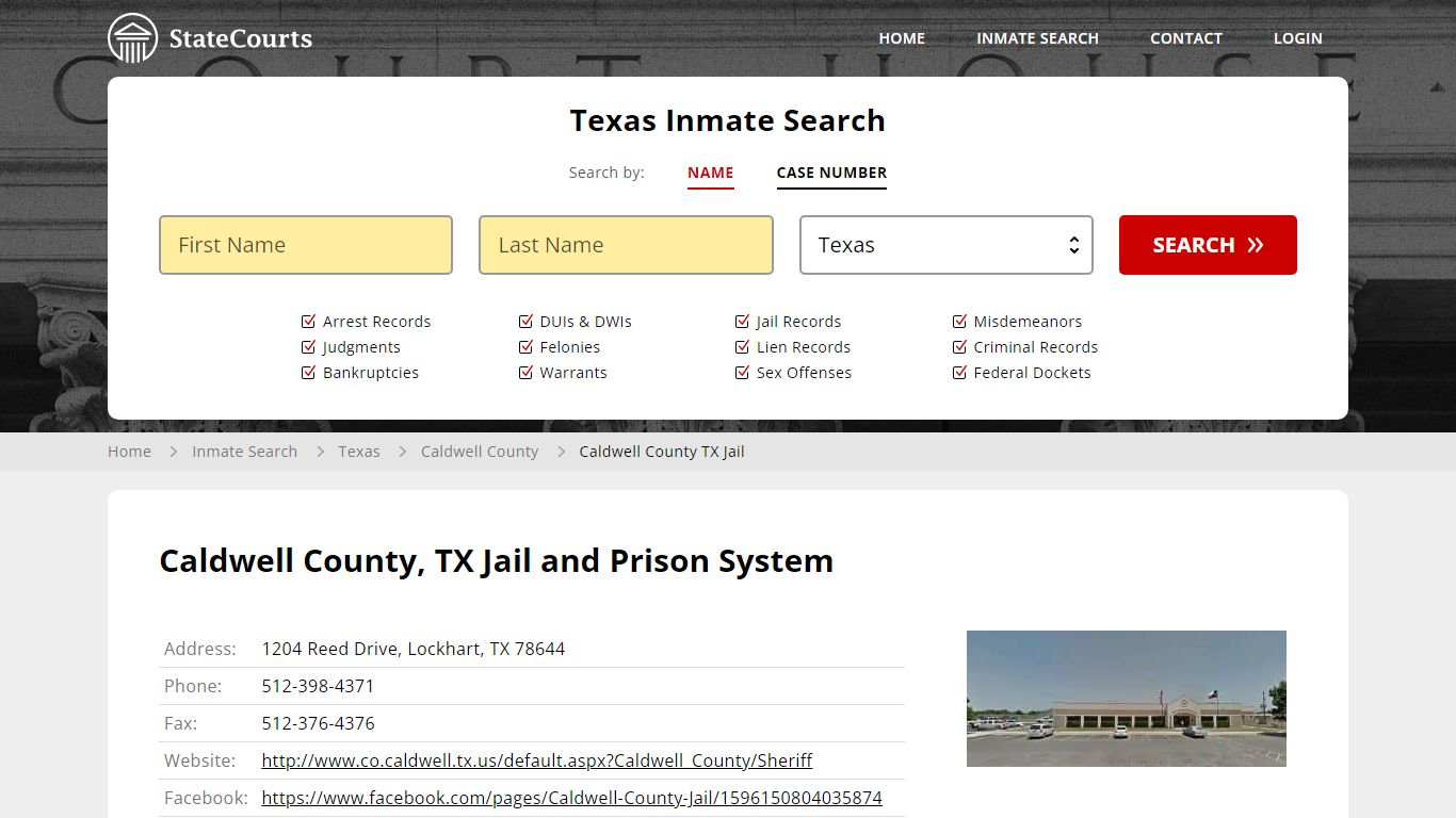 Caldwell County TX Jail Inmate Records Search, Texas - StateCourts