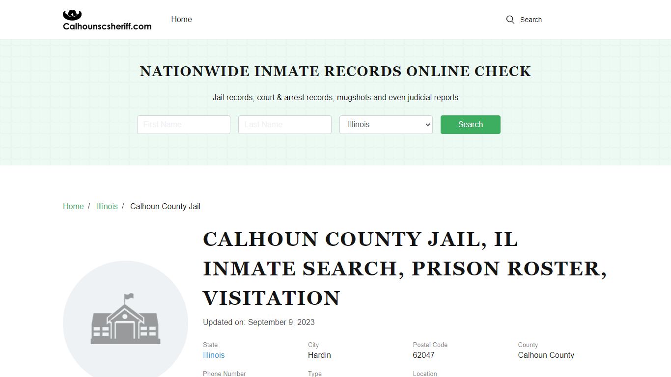 Calhoun County Jail, IL Inmate Search, Prison Roster, Visitation