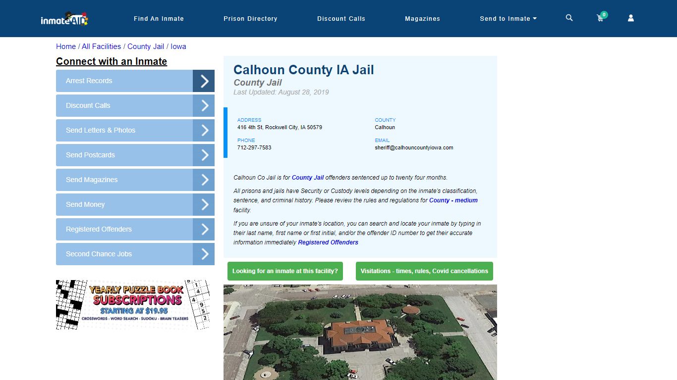 Calhoun County IA Jail - Inmate Locator - Rockwell City, IA