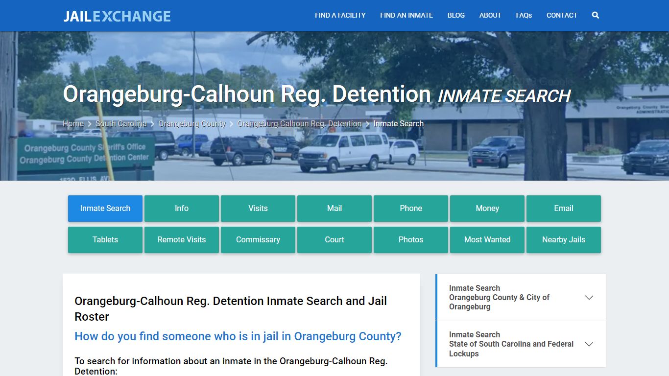 Orangeburg-Calhoun Reg. Detention Inmate Search - Jail Exchange