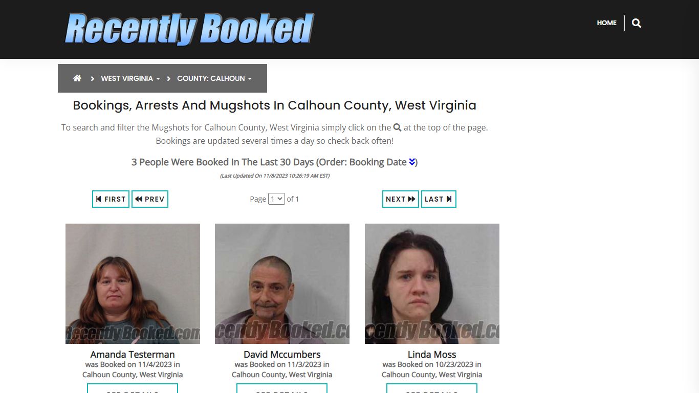 Bookings, Arrests and Mugshots in Calhoun County, West Virginia