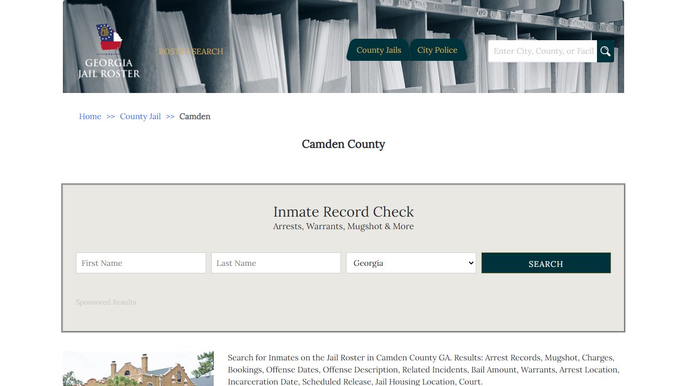 Camden County | Georgia Jail Inmate Search